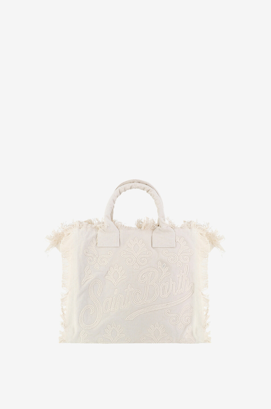 MC2 SAINT BARTH Vanity Rug embroidered cotton tote bag Women WHITE 3