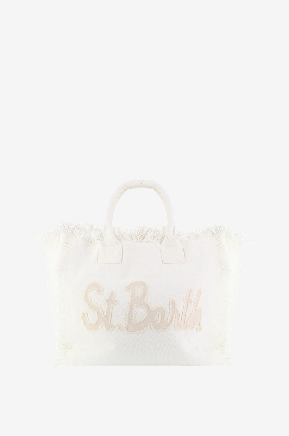 MC2 SAINT BARTH Shopper aus Baumwolle Vanity Patch Damen WEISS 3