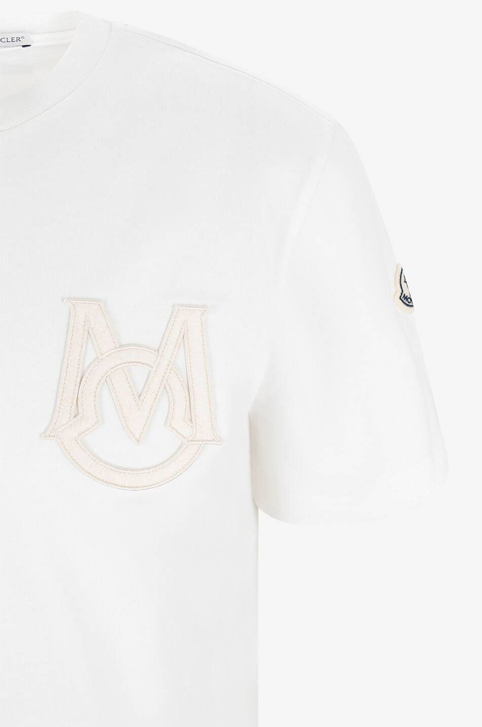 MONCLER T-Shirt mit Monogramm- und Umriss-Stickerei Herren WEISS 3