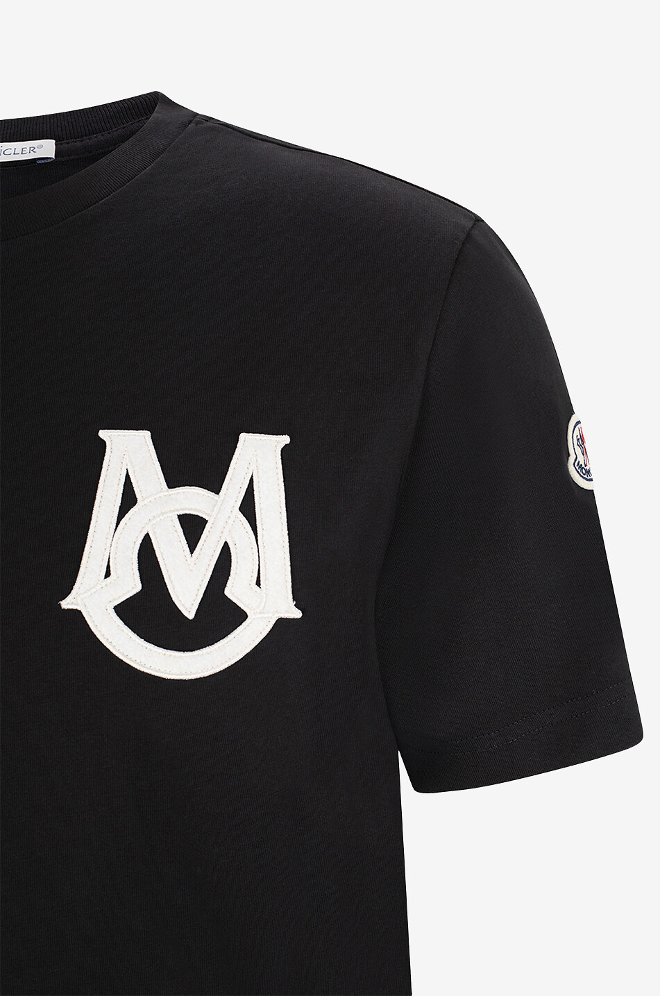 MONCLER T-Shirt mit Monogramm- und Umriss-Stickerei Herren SCHWARZ 3