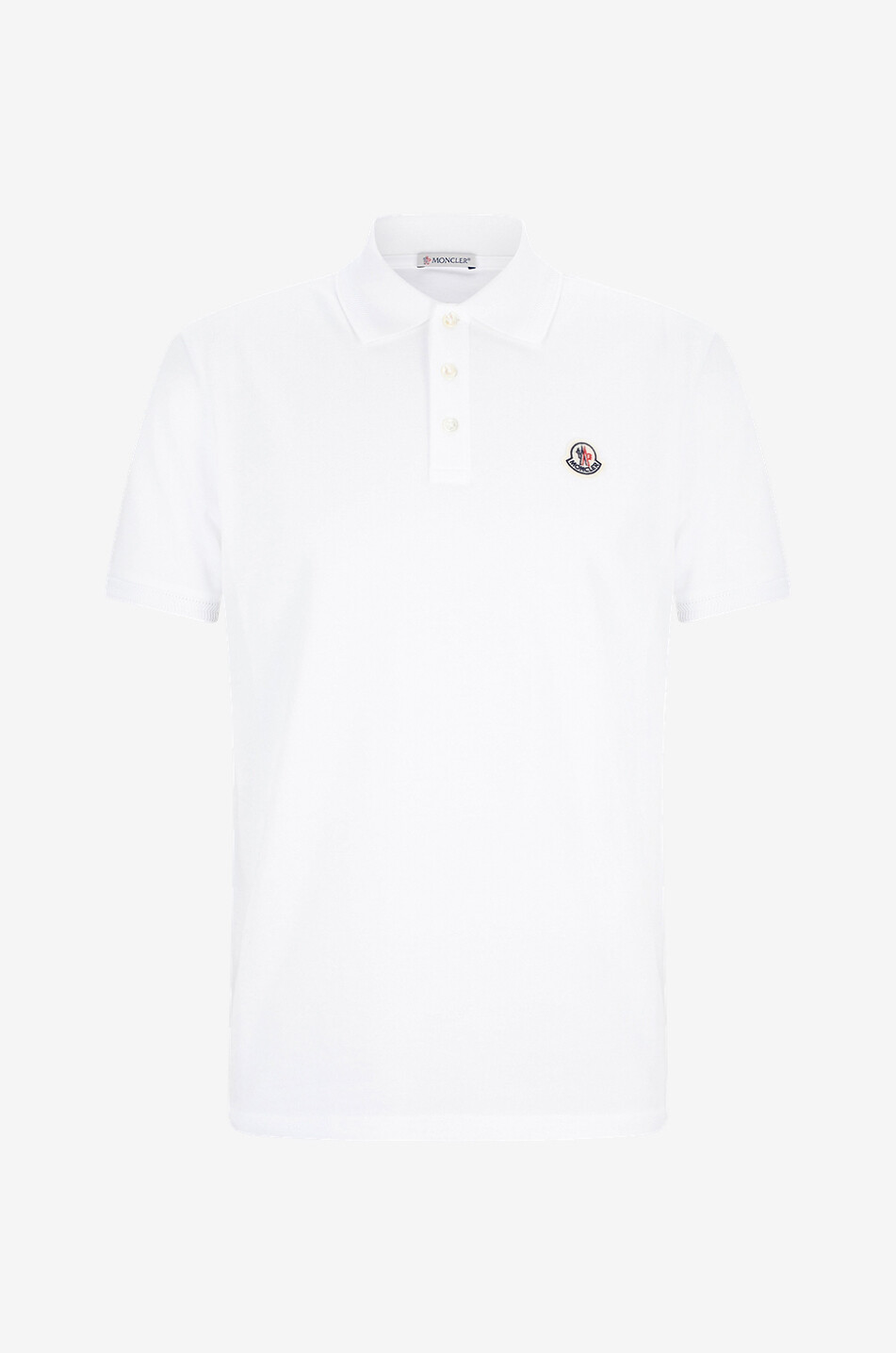 Rooster patch and herringbone cotton pique short sleeve polo shirt MONCLER Bongenie