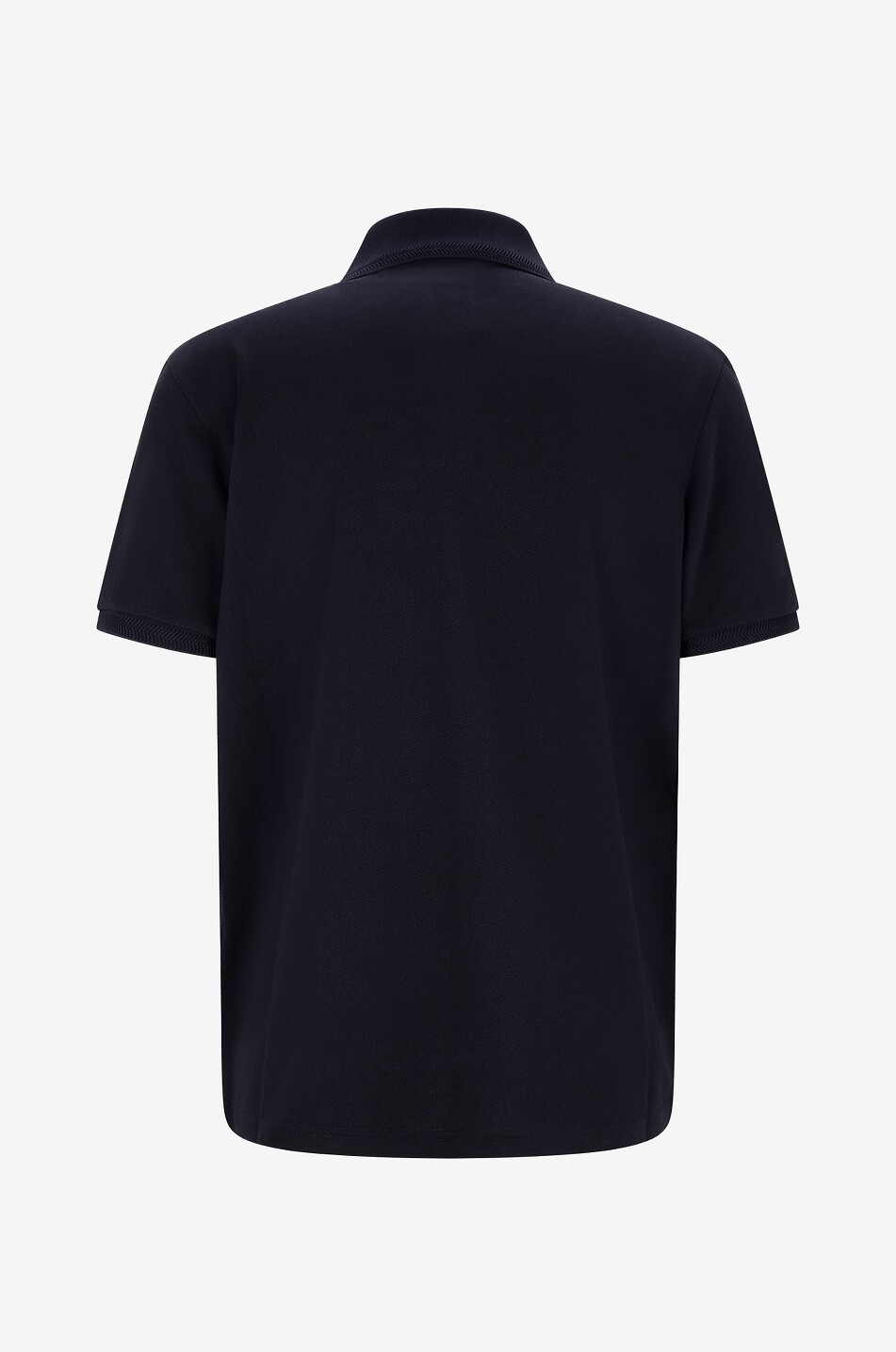 MONCLER Polo en coton piqué à manches courtes patch coq et chevrons Homme BLEU 2