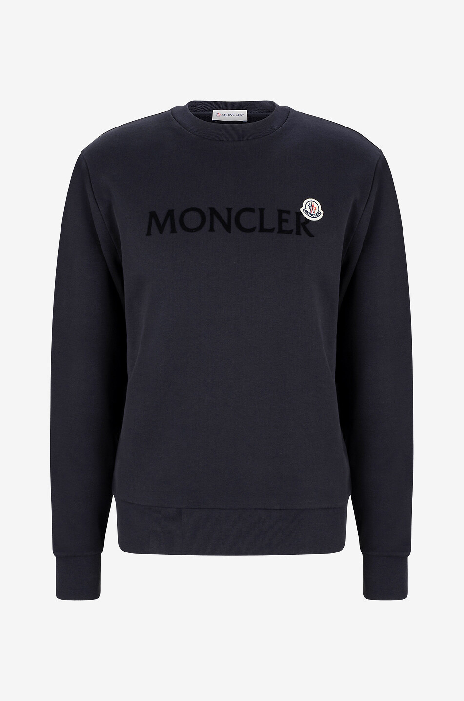 Sweat-shirt à col rond floqué et brodé patch logo