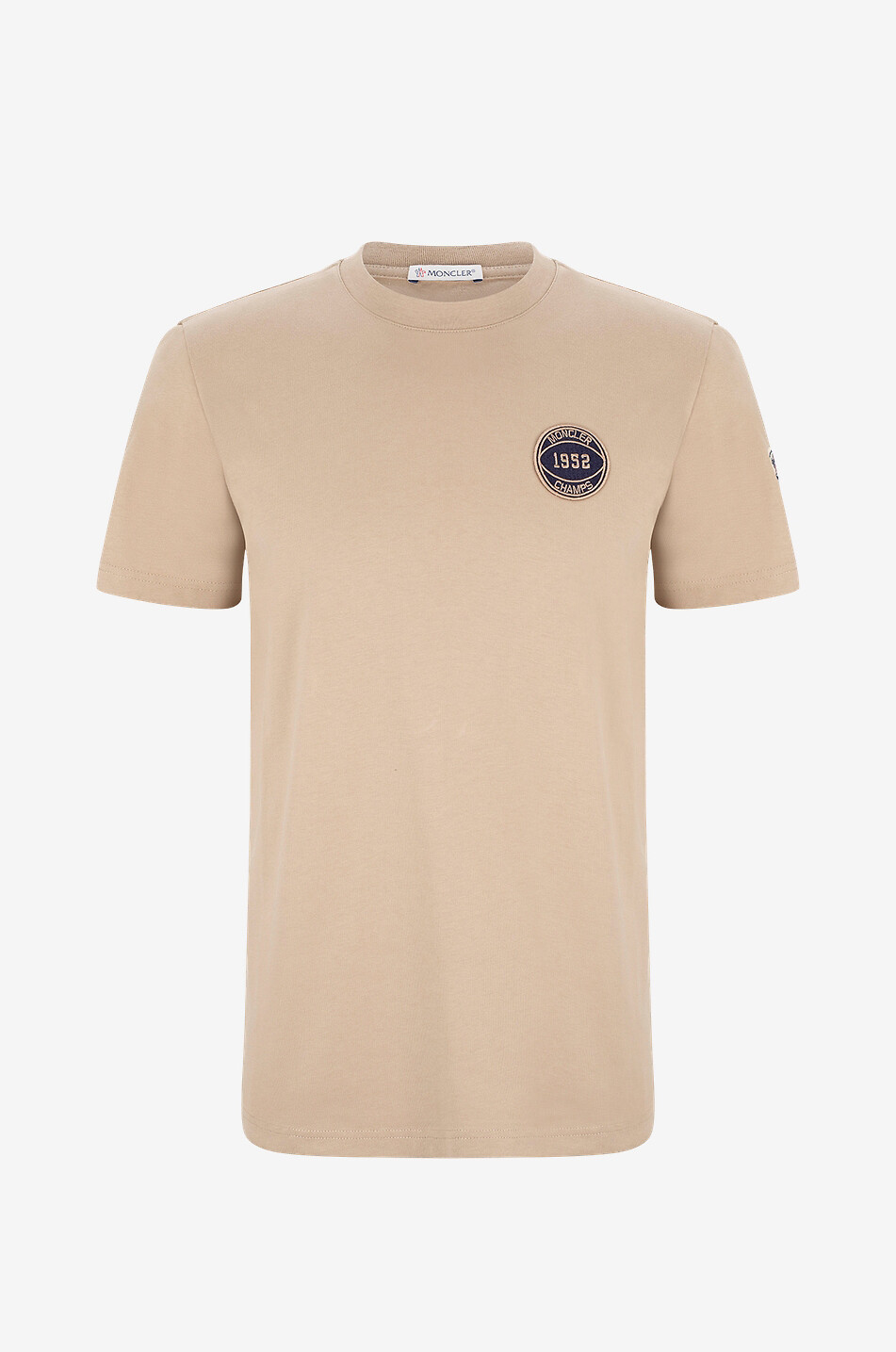MONCLER T-shirt brodé d'un patch Moncler Champs Homme Beige Foncé 1