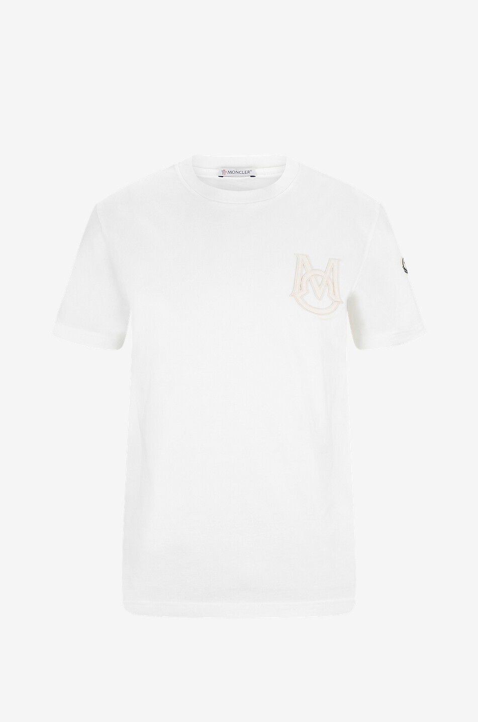 MONCLER T-Shirt mit Monogramm- und Umriss-Stickerei Herren WEISS 1