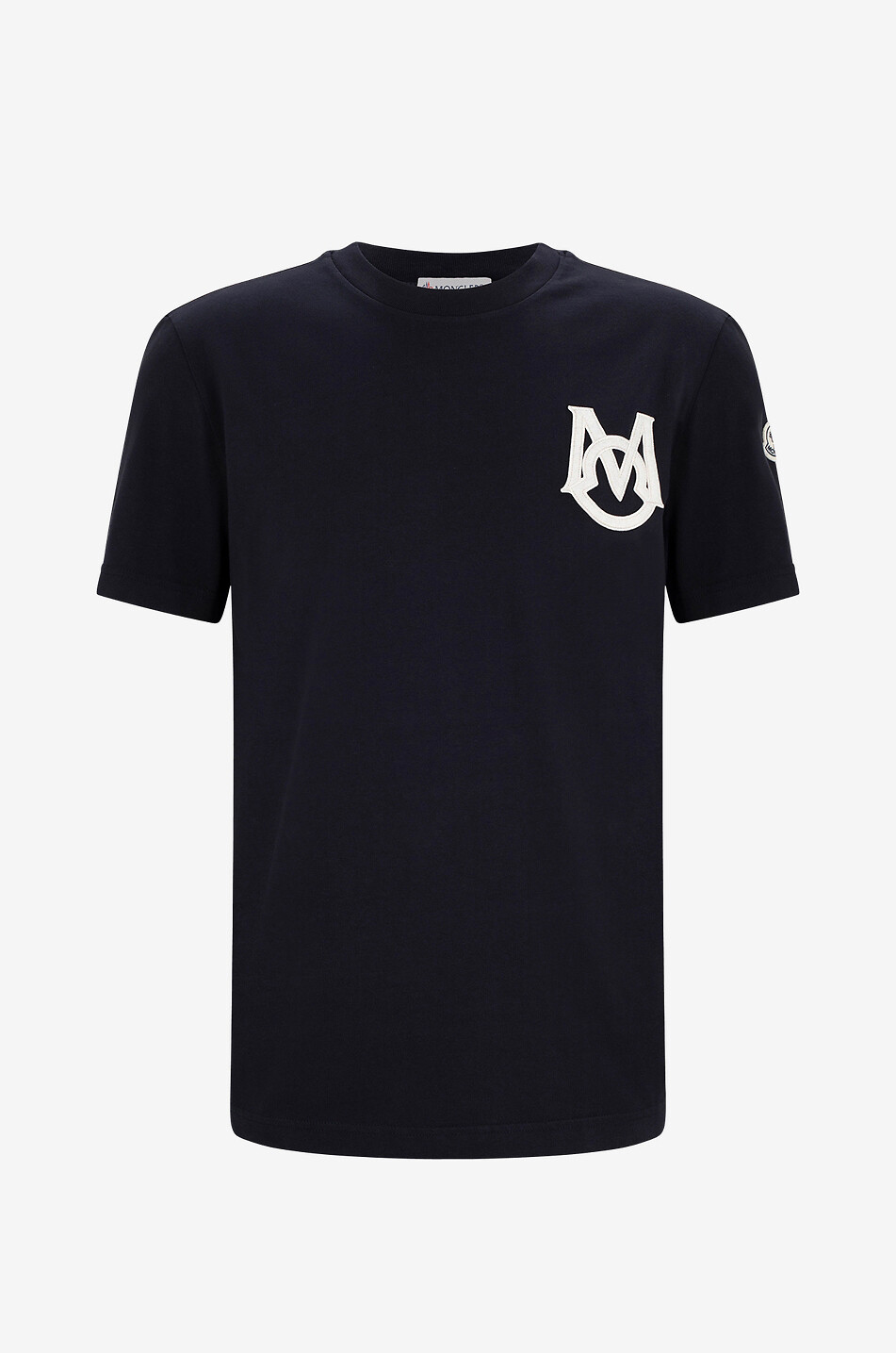 Monogram and contour embroidered T-shirt