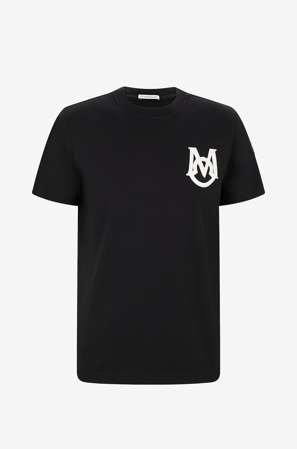 T-Shirt mit Monogramm- und Umriss-Stickerei
