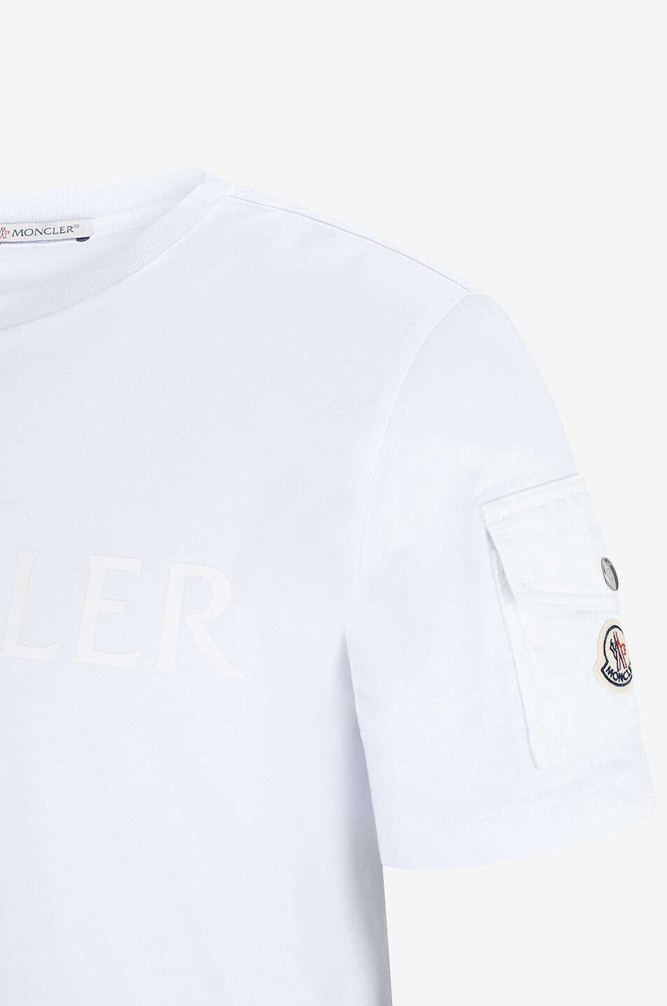 MONCLER Logo printed T-shirt with cargo pocket Men WHITE 3