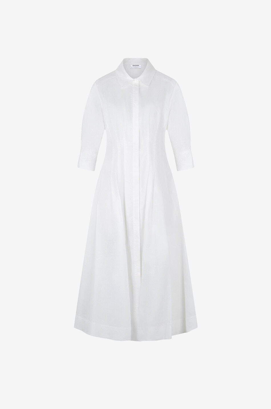 SIMKHAI Jazz cinched midi shirt dress Women WHITE 1