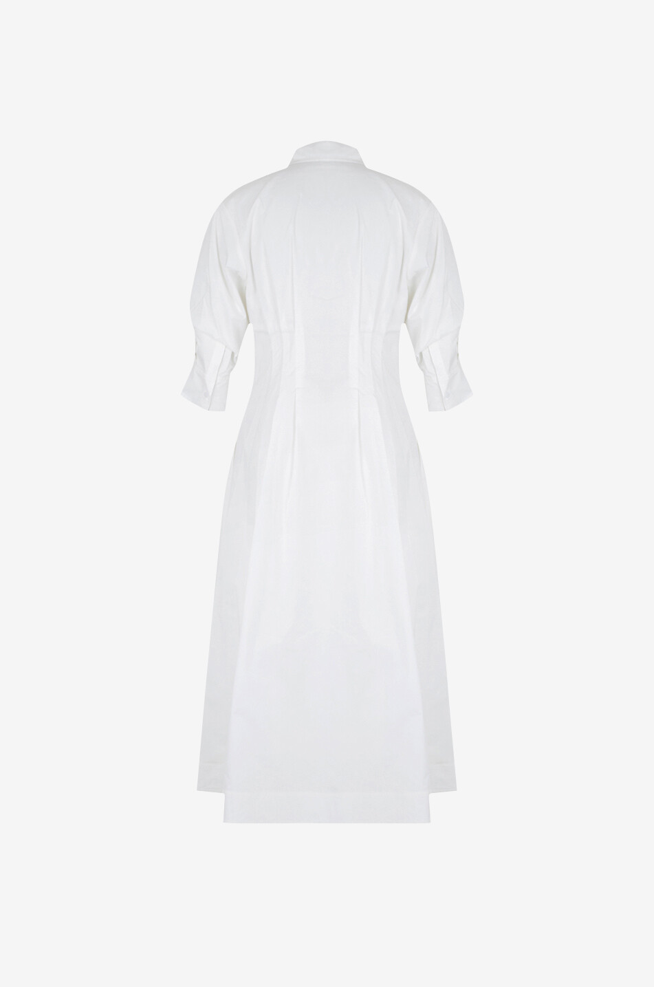 SIMKHAI Jazz cinched midi shirt dress Women WHITE 2