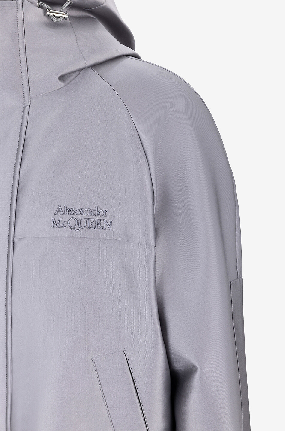 ALEXANDER McQUEEN Windbreaker-Bomberjacke aus Seidenmix-Mikado Herren GRAU 3