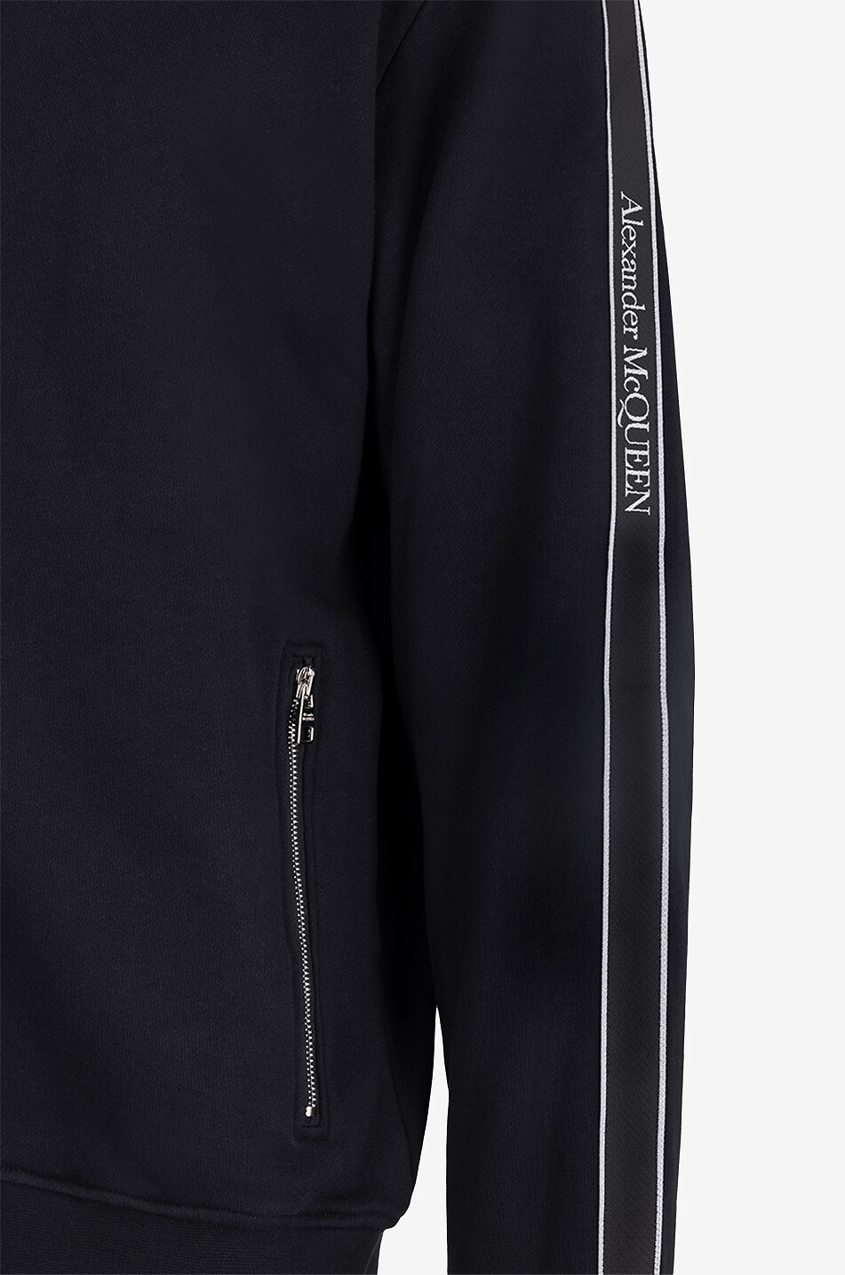 ALEXANDER McQUEEN Selvege Tape Logo hooded full-zip sweatshirt Men BLACK 3