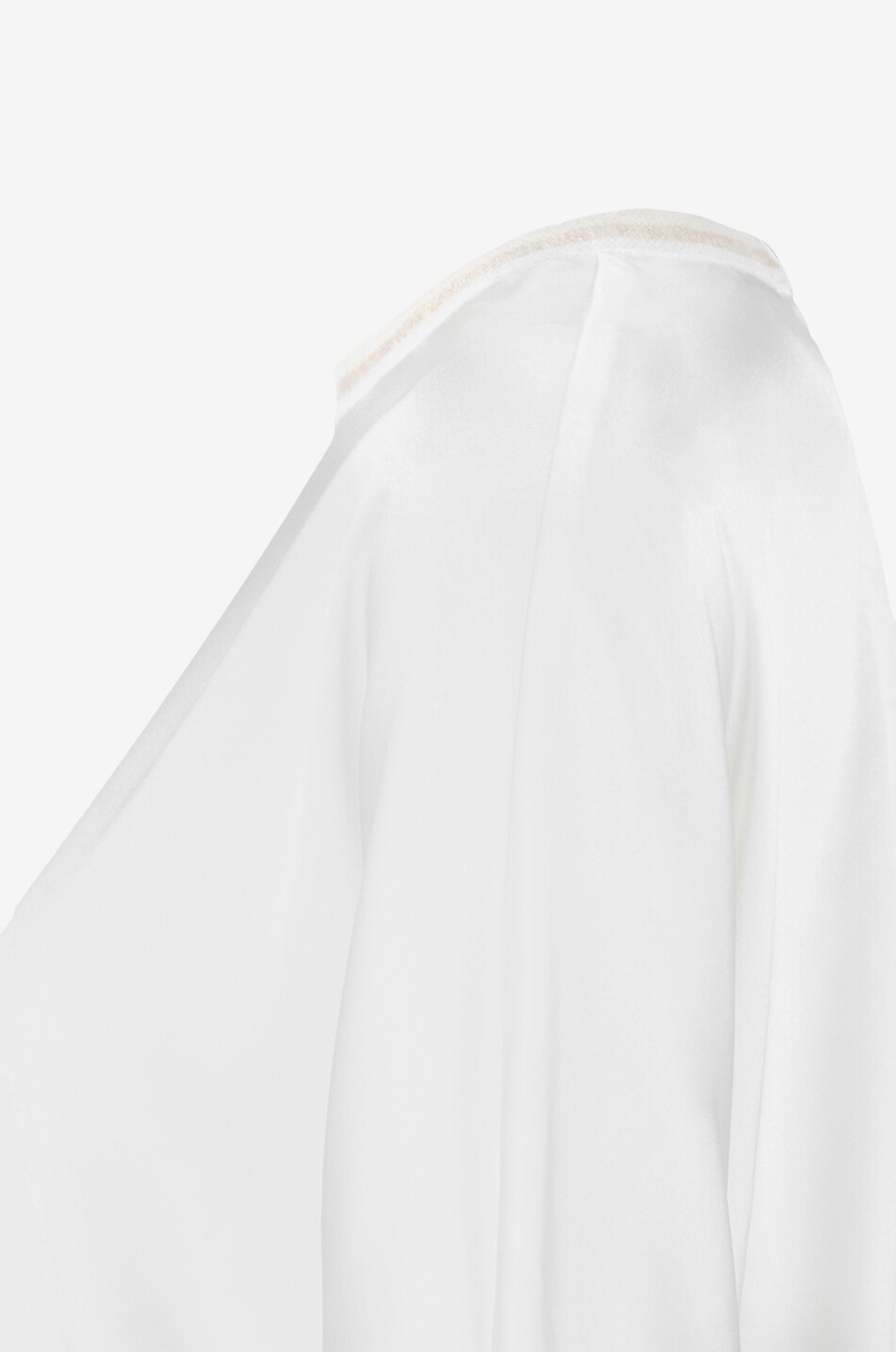 PANICALE Top en satin de soie à manches trois-quarts Femme BLANC CASSE 3