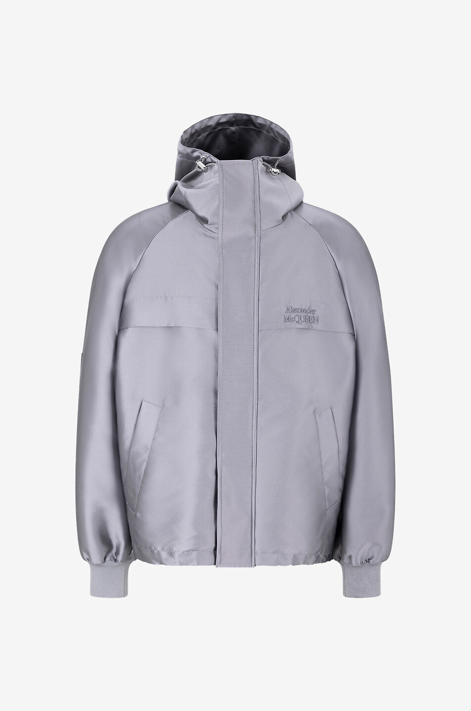 Windbreaker-Bomberjacke aus Seidenmix-Mikado