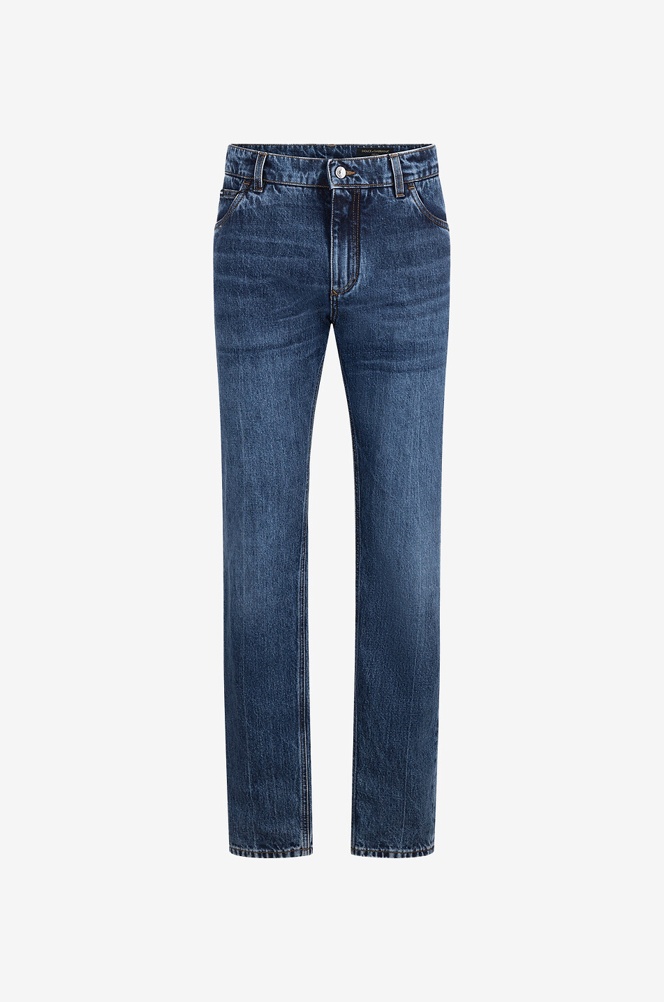 Ausgewaschene Jeans mit Kunstledertasche Regular