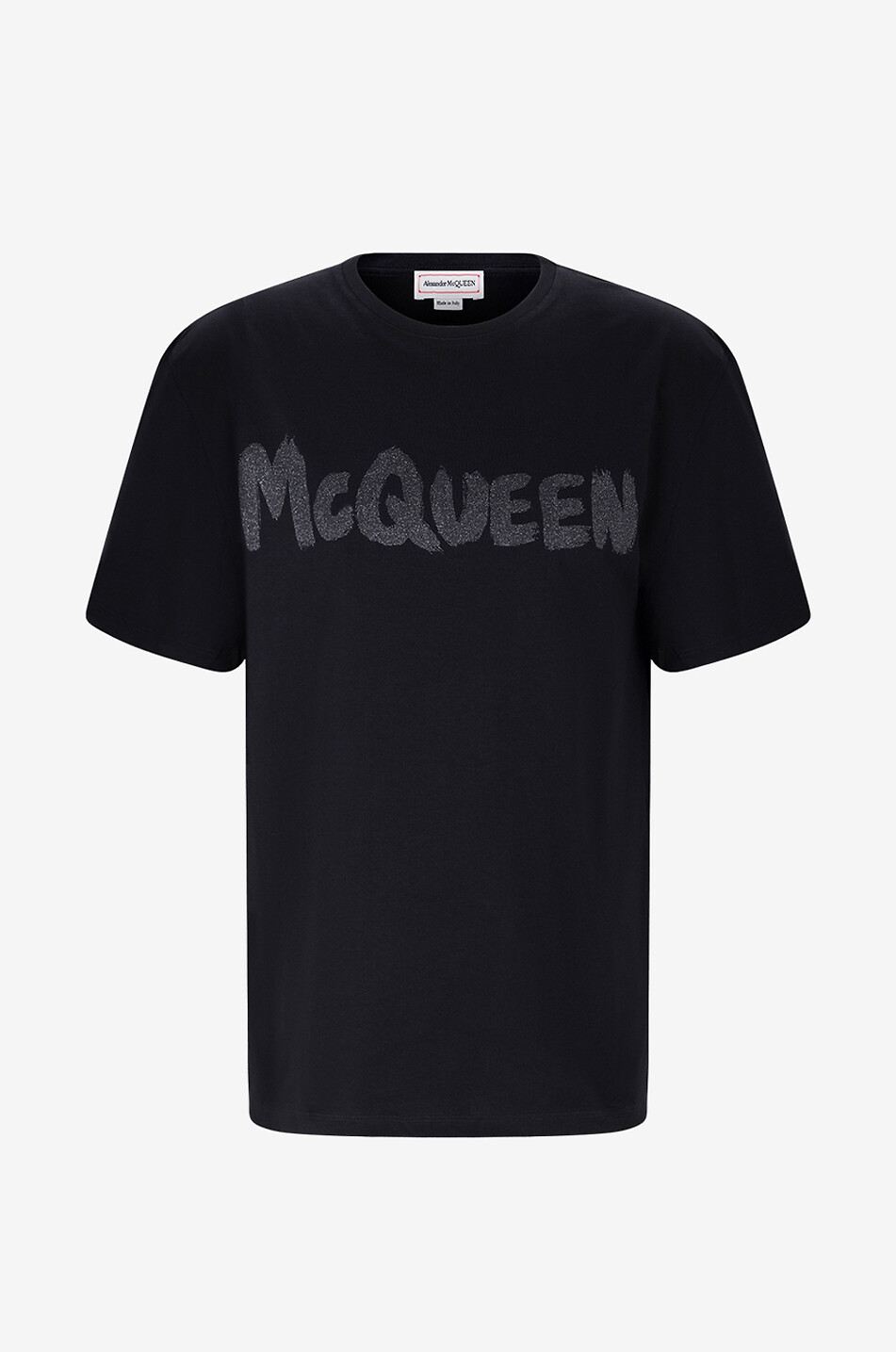 ALEXANDER McQUEEN Kurzarm-T-Shirt mit Print Glitter Graffity Logo Herren SCHWARZ 1