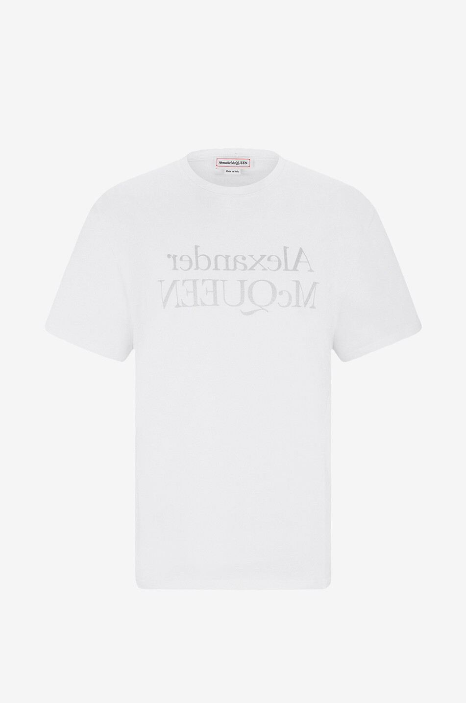 ALEXANDER McQUEEN Kurzarm-T-Shirt mit Print Reflected Logo Herren WEISS 1