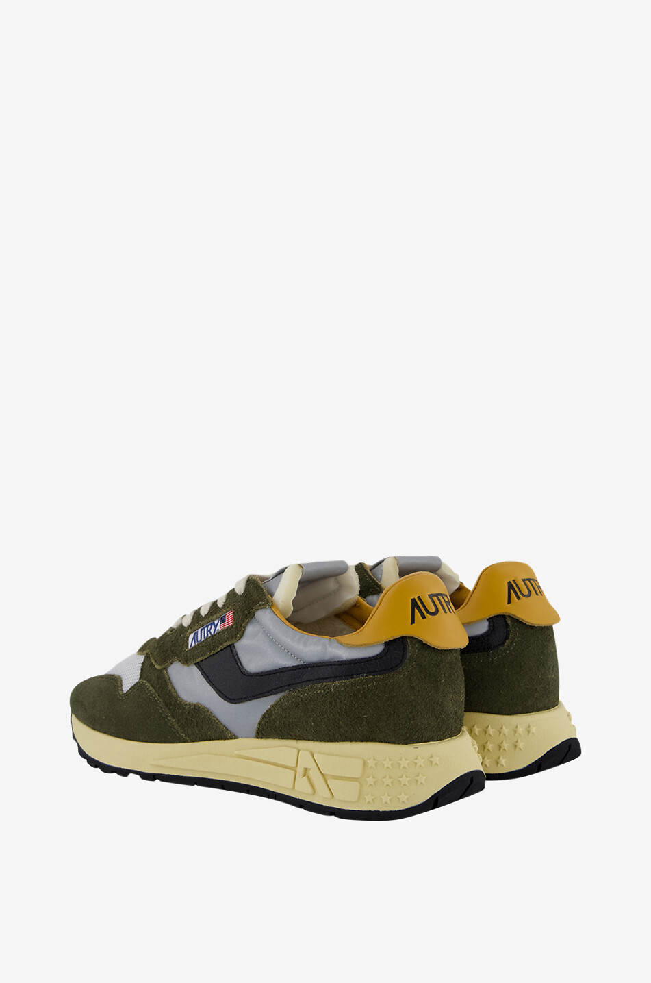 AUTRY Baskets basses à lacets bi-matière Reelwind Homme VERT FONCÉ 3