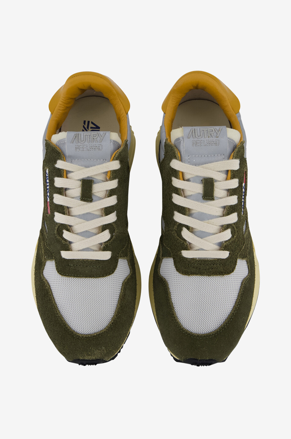 AUTRY Baskets basses à lacets bi-matière Reelwind Homme VERT FONCÉ 4
