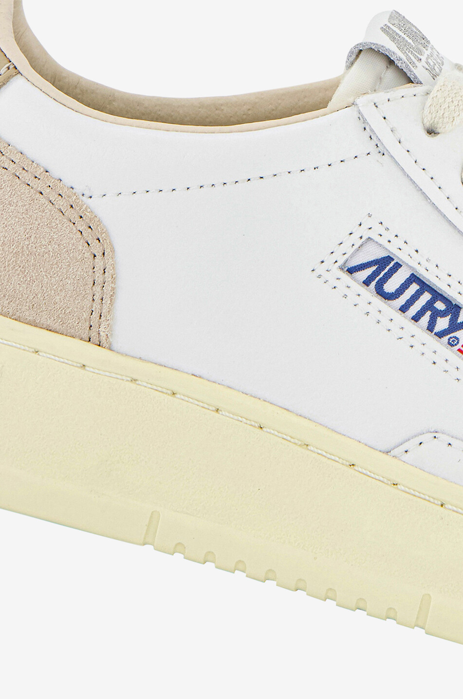 AUTRY Medalist leather and suede low-top lace-up sneakers Men Light beige 6