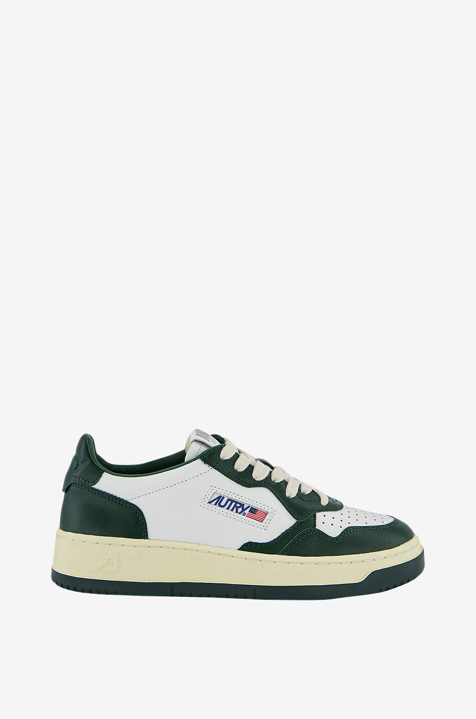 AUTRY Medalist leather and suede low-top lace-up sneakers Men DARK GREEN 2