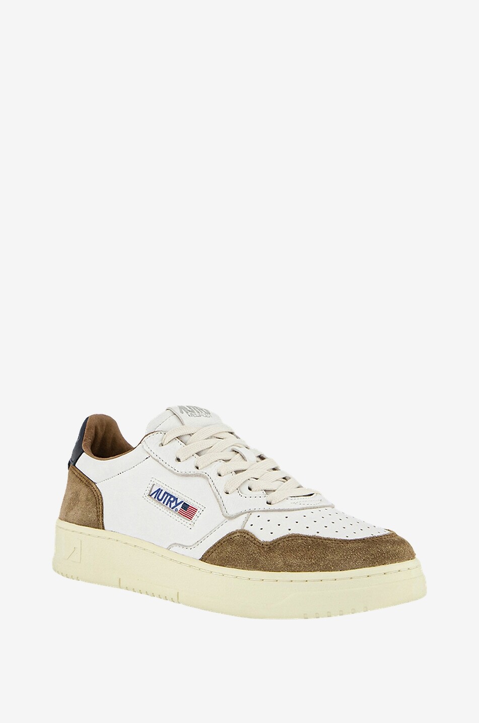 Niedrige Schnürsneakers aus Leder und Wildleder Medalist