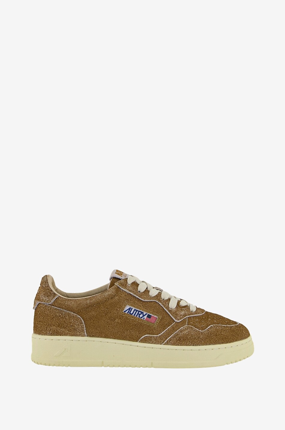 AUTRY Medalist distressed suede low-top lace-up sneakers Men MEDIUM BROWN 2