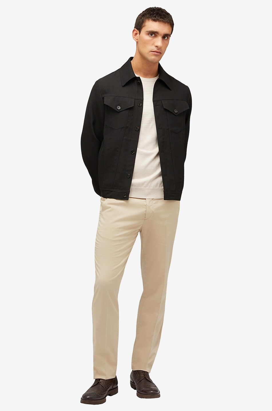 MAURIZIO BALDASSARI Pantalon slim en coton et soie Homme MARRON 5