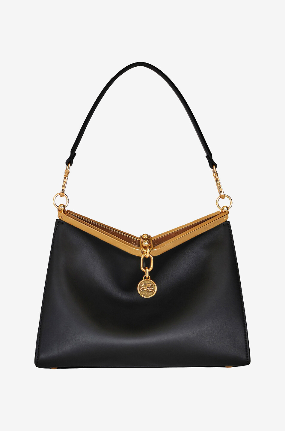 ETRO Handtasche aus Glattleder Vela Medium Damen SCHWARZ 1