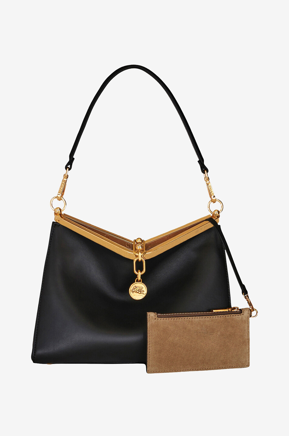 ETRO Handtasche aus Glattleder Vela Medium Damen SCHWARZ 2