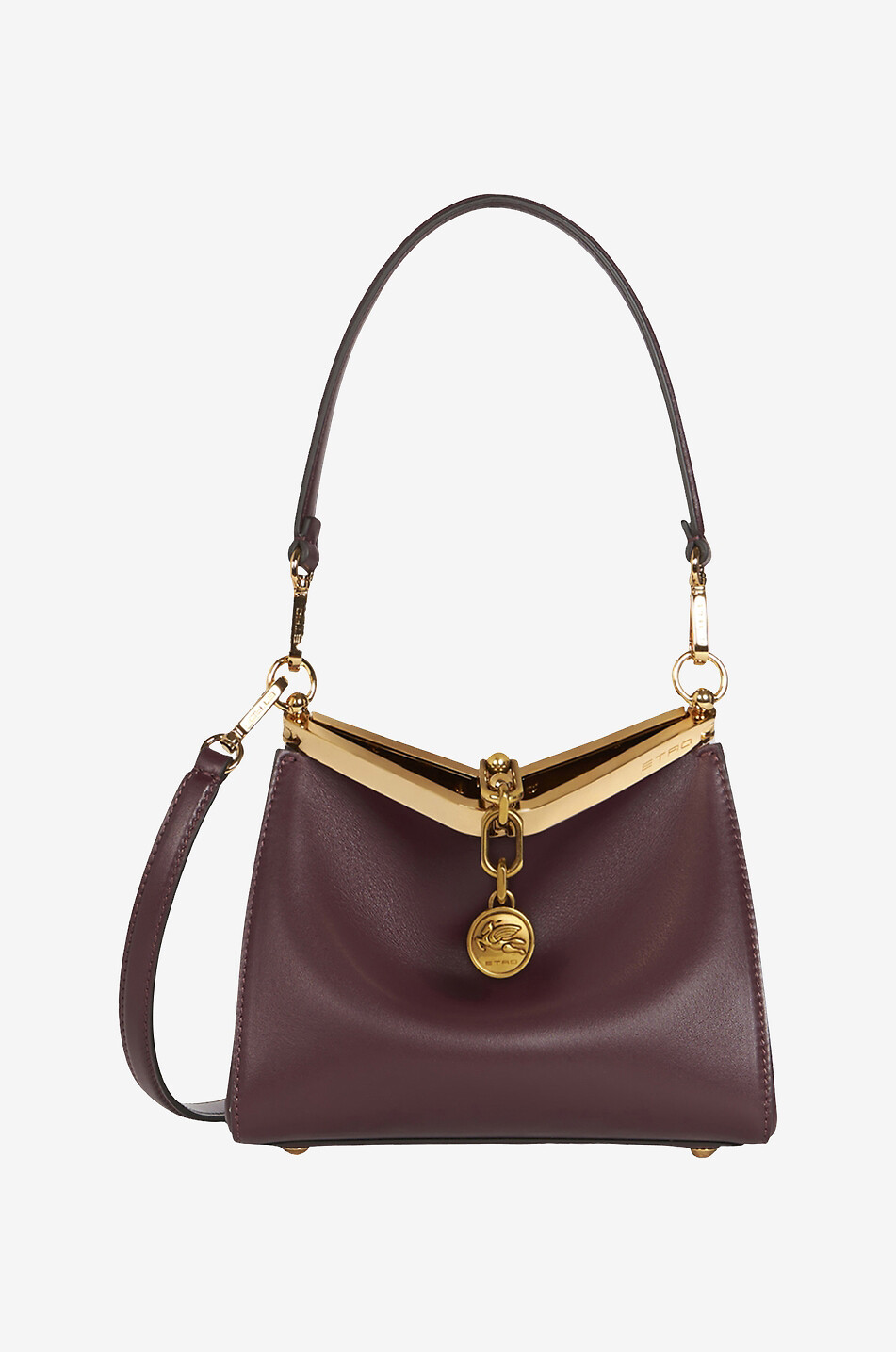 ETRO Sac porté épaule en cuir lisse Vela Mini Femme ROUGE FONCÉ 1