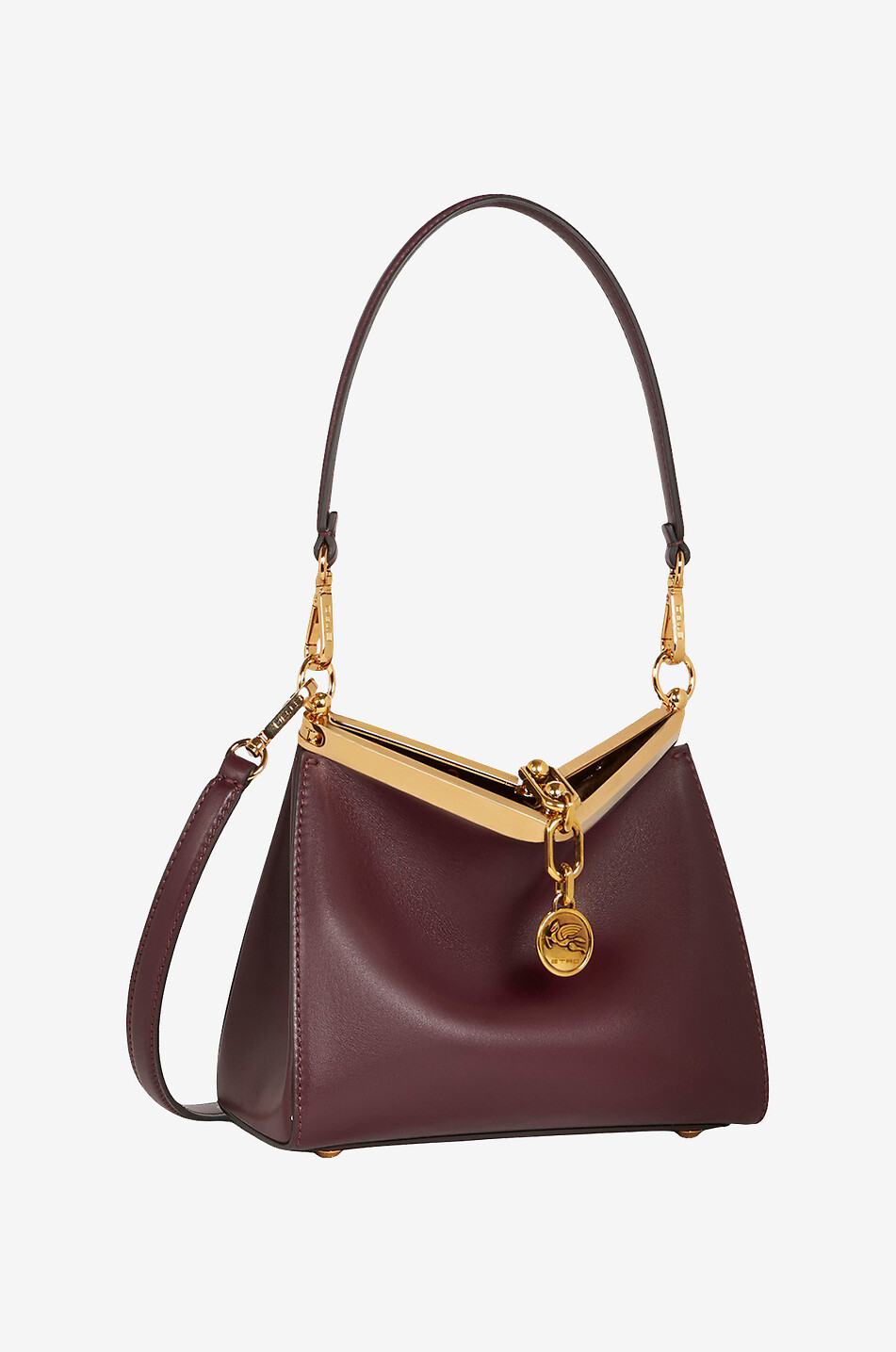ETRO Sac porté épaule en cuir lisse Vela Mini Femme ROUGE FONCÉ 2