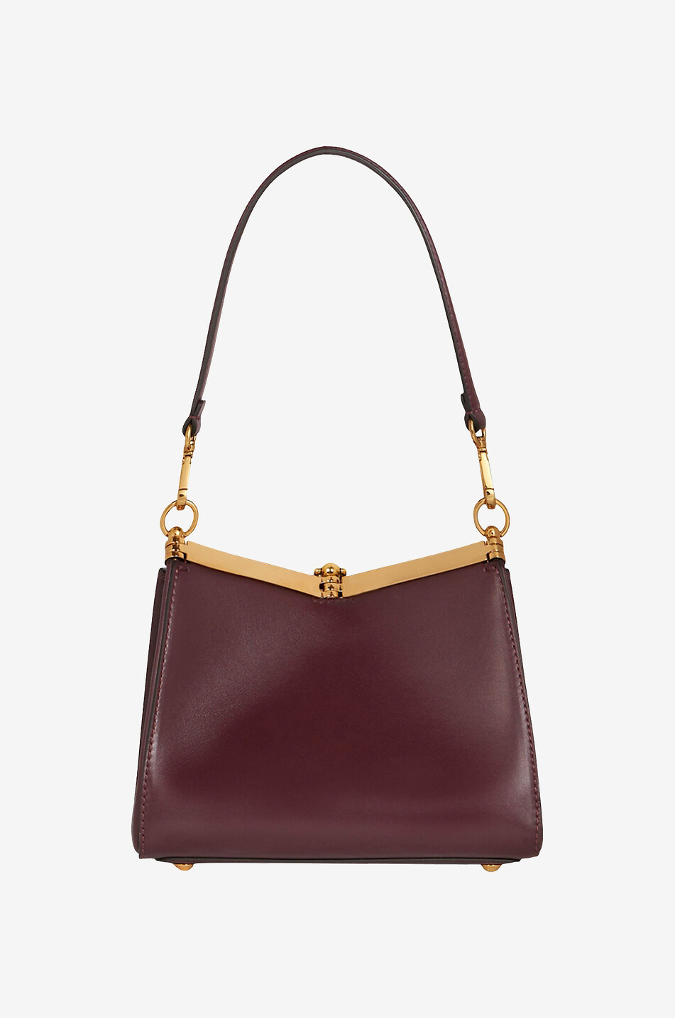 ETRO Sac porté épaule en cuir lisse Vela Mini Femme ROUGE FONCÉ 4