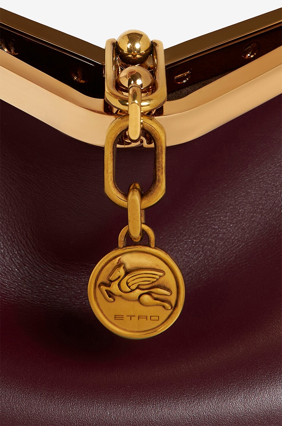 ETRO Sac porté épaule en cuir lisse Vela Mini Femme ROUGE FONCÉ 6