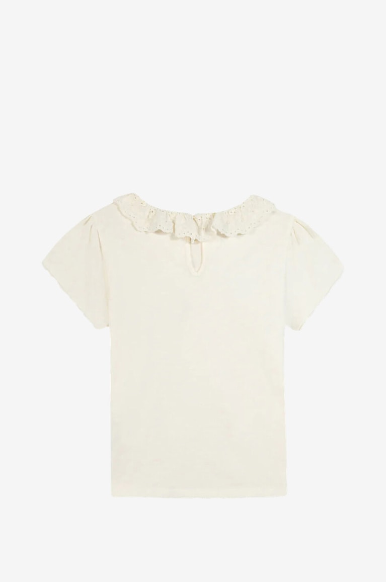 BONTON Tiris kids' organic cotton T-shirt Girl EGGSHELL 2