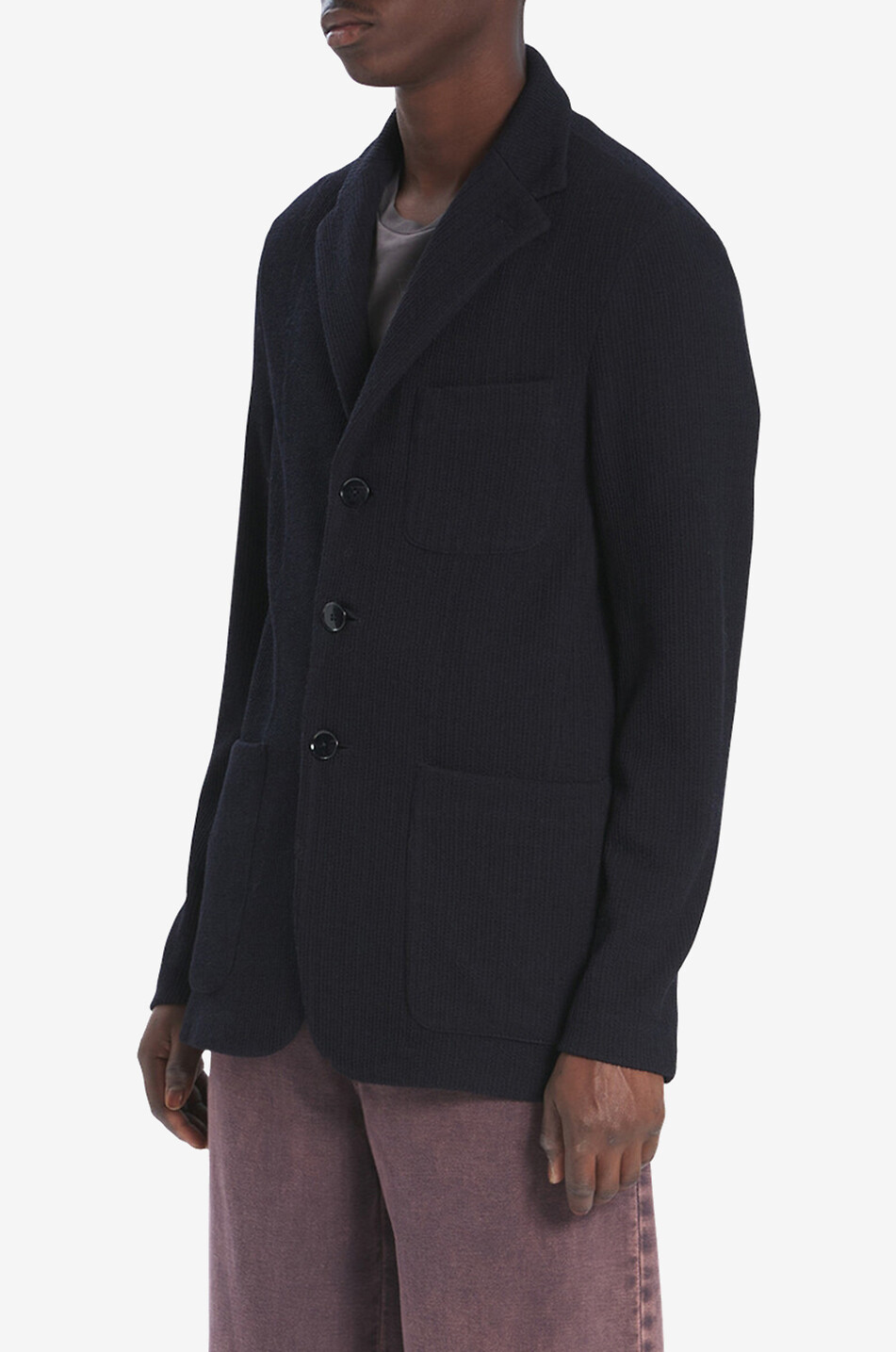BARENA VENEZIA Torceo Sima Navy jersey blazer Men DARK BLUE 3
