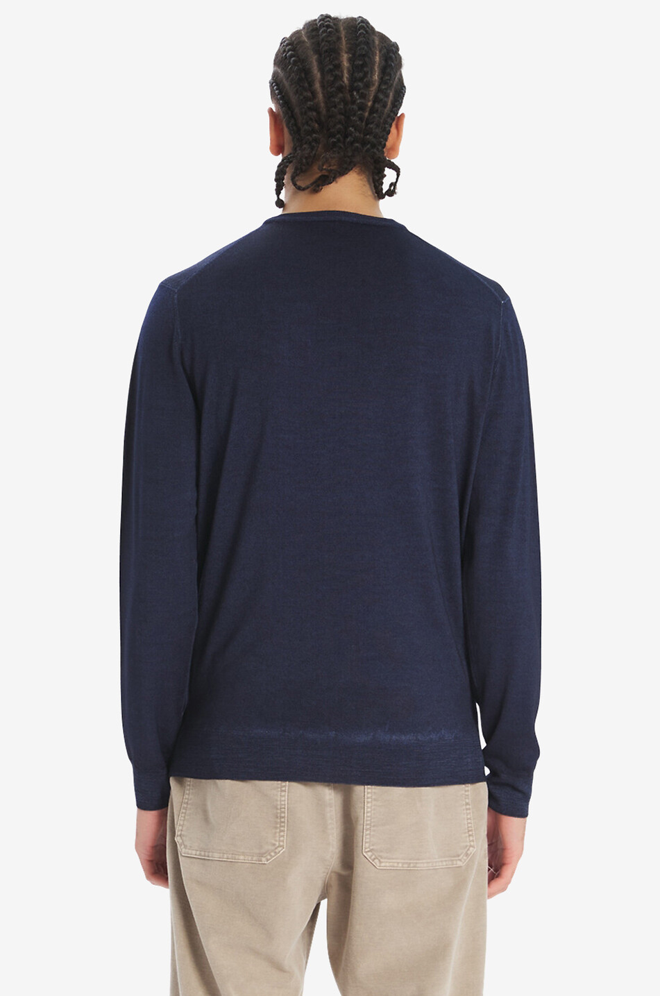 Feiner Rundhalspullover Ato Brunal Navy