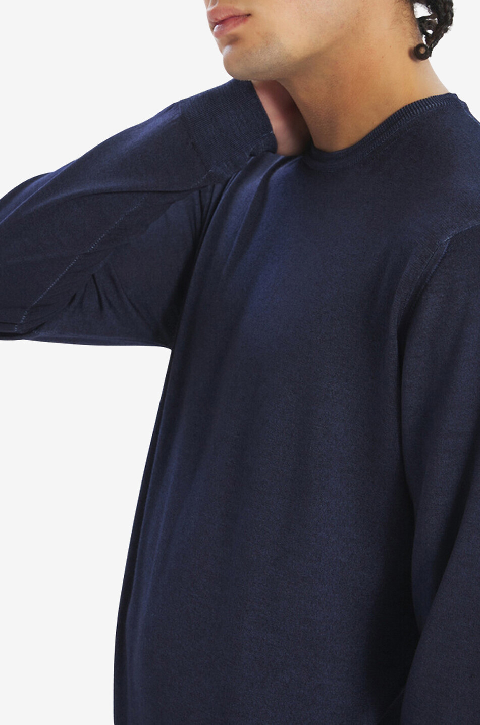 Feiner Rundhalspullover Ato Brunal Navy