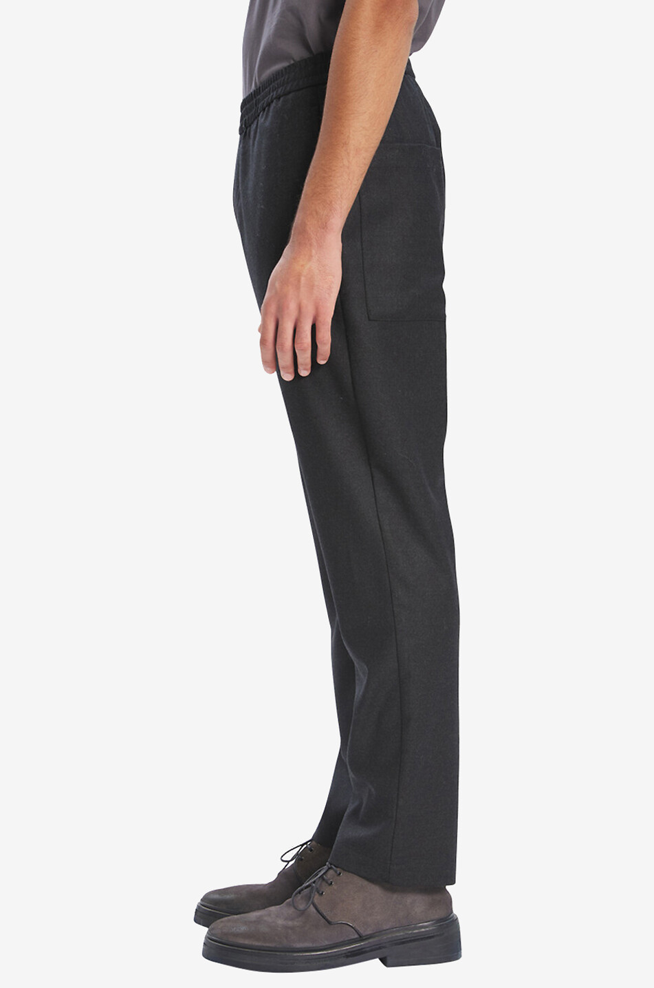 Pantalon en laine vierge Bativoga Flan Antracite