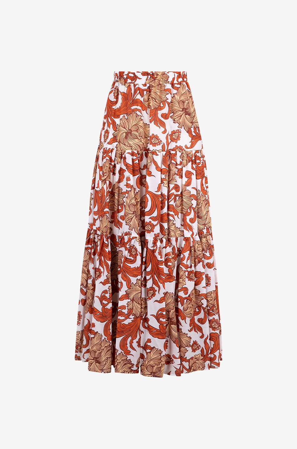 Big Skirt Reef silk voile tiered flounced skirt