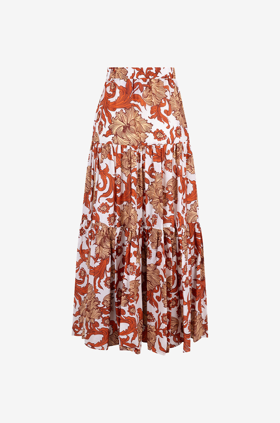 Big Skirt Reef silk voile tiered flounced skirt