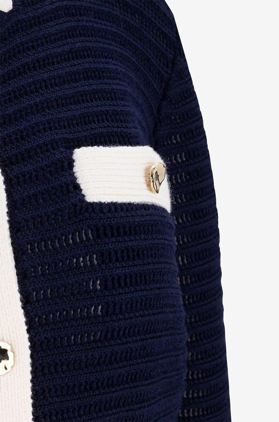 Short crochet cardigan with contrasting trims