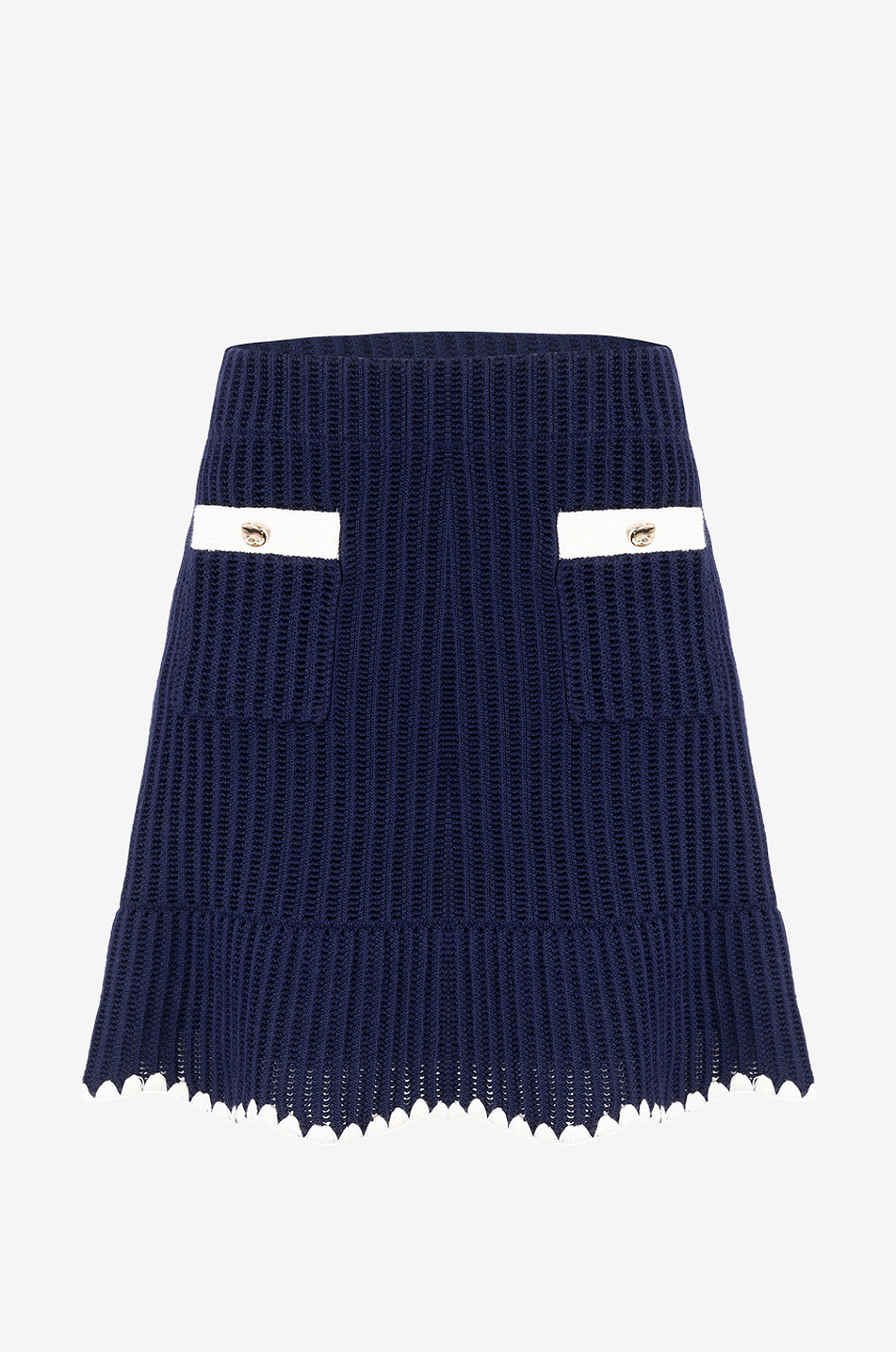 Crochet mini skirt with contrasting trims