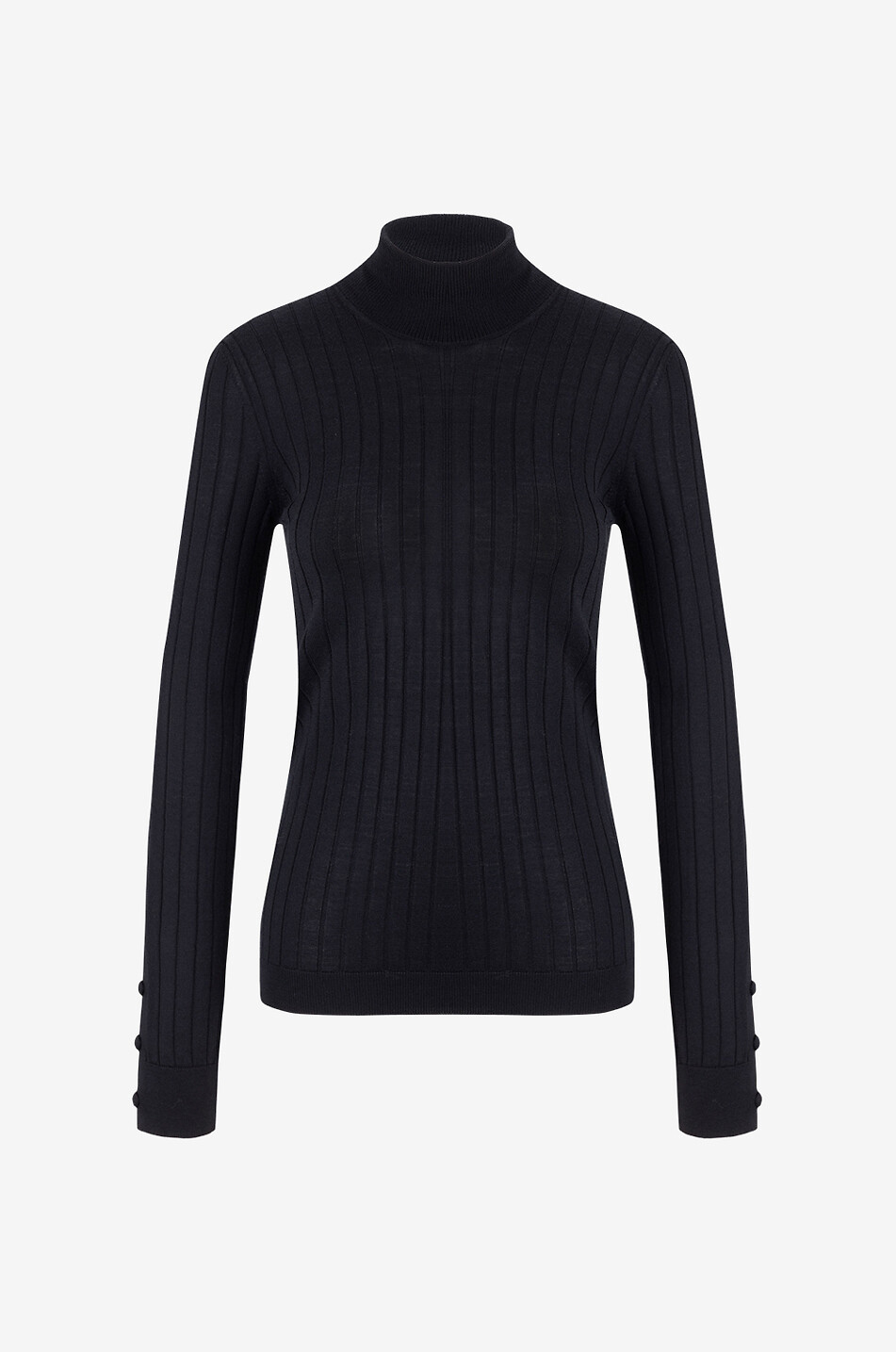 Wool and cashmere turtleneck sheath jumper with buttoned cuffs MONCLER Bongenie