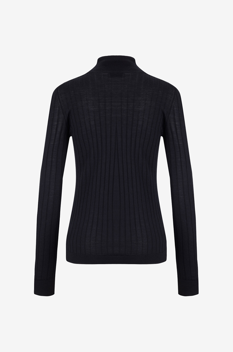 MONCLER Pull chaussette en laine et cachemire à col roulé et poignets boutonnées Femme NOIR 2
