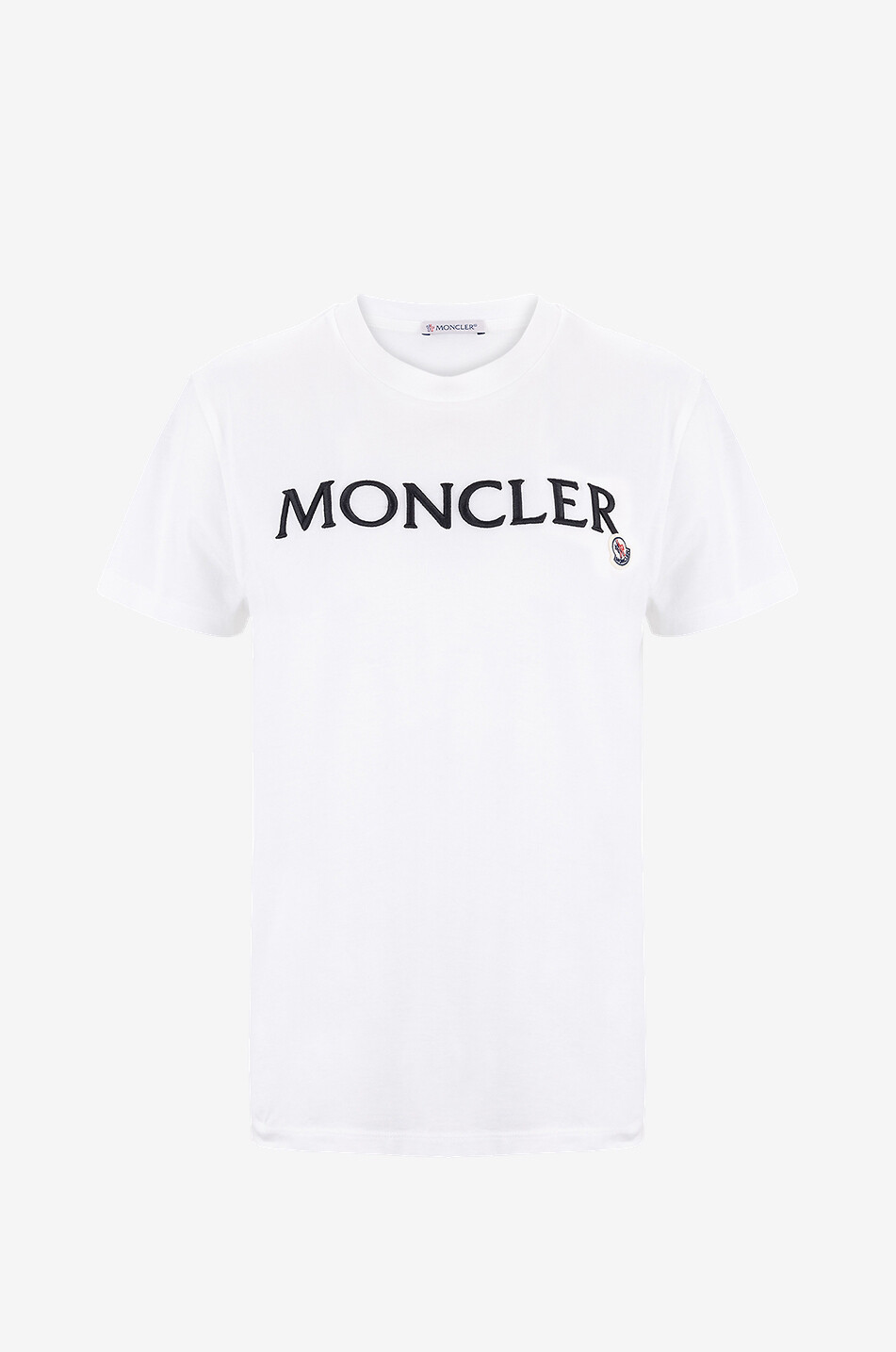 MONCLER Logo embroidered patch adorned short-sleeved T-shirt Women EGGSHELL 1