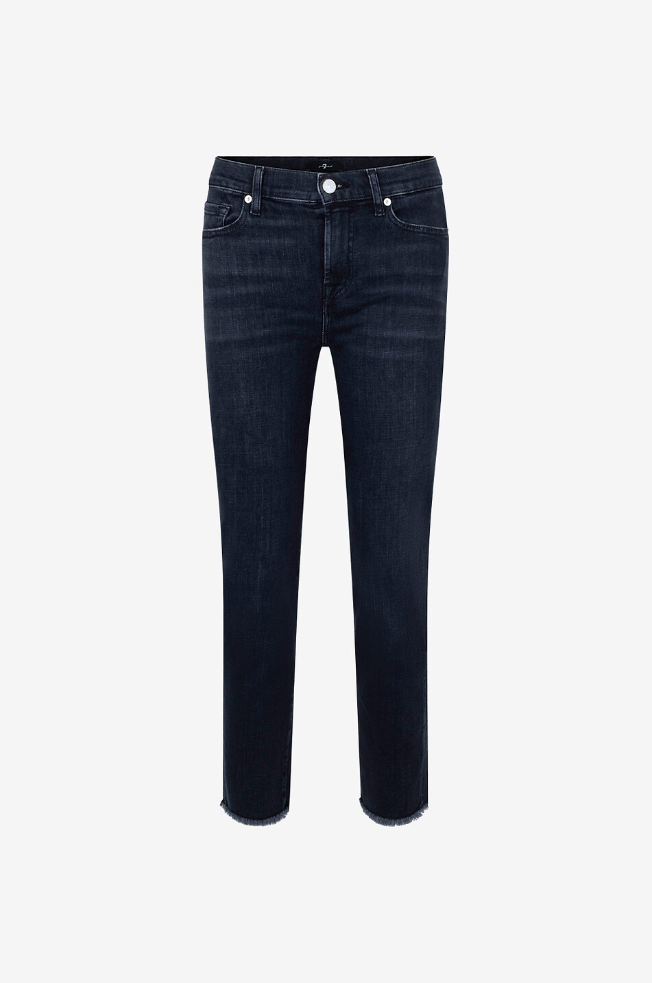 Jean droit en coton Straight Crop Slim Illusion