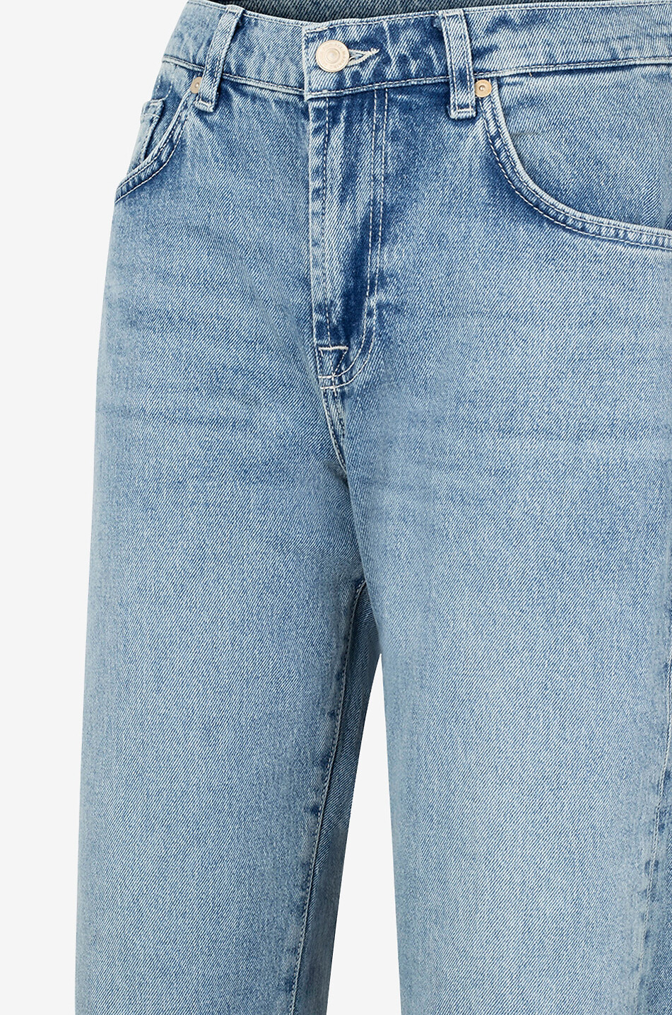 Gerade Jeans mit hoher Taille aus hellem Baumwolldenim Tess
