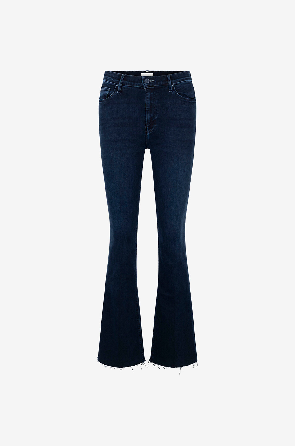 MOTHER Jeans mit ausgestelltem Bein aus Baumwolle The Weekender Fray Damen DUNKELBLAU 1