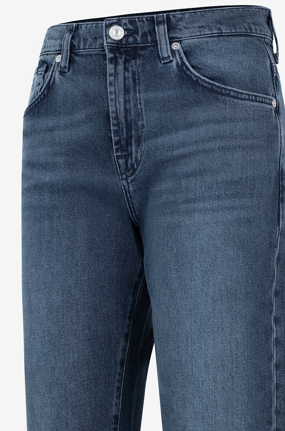 7 FOR ALL MANKIND Jean large en coton Tess Trouser Femme BLEU FONCE 3